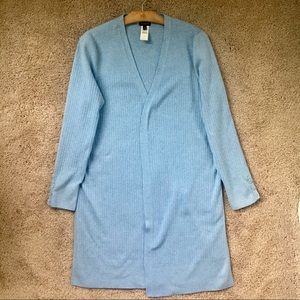 Blue duster sweater